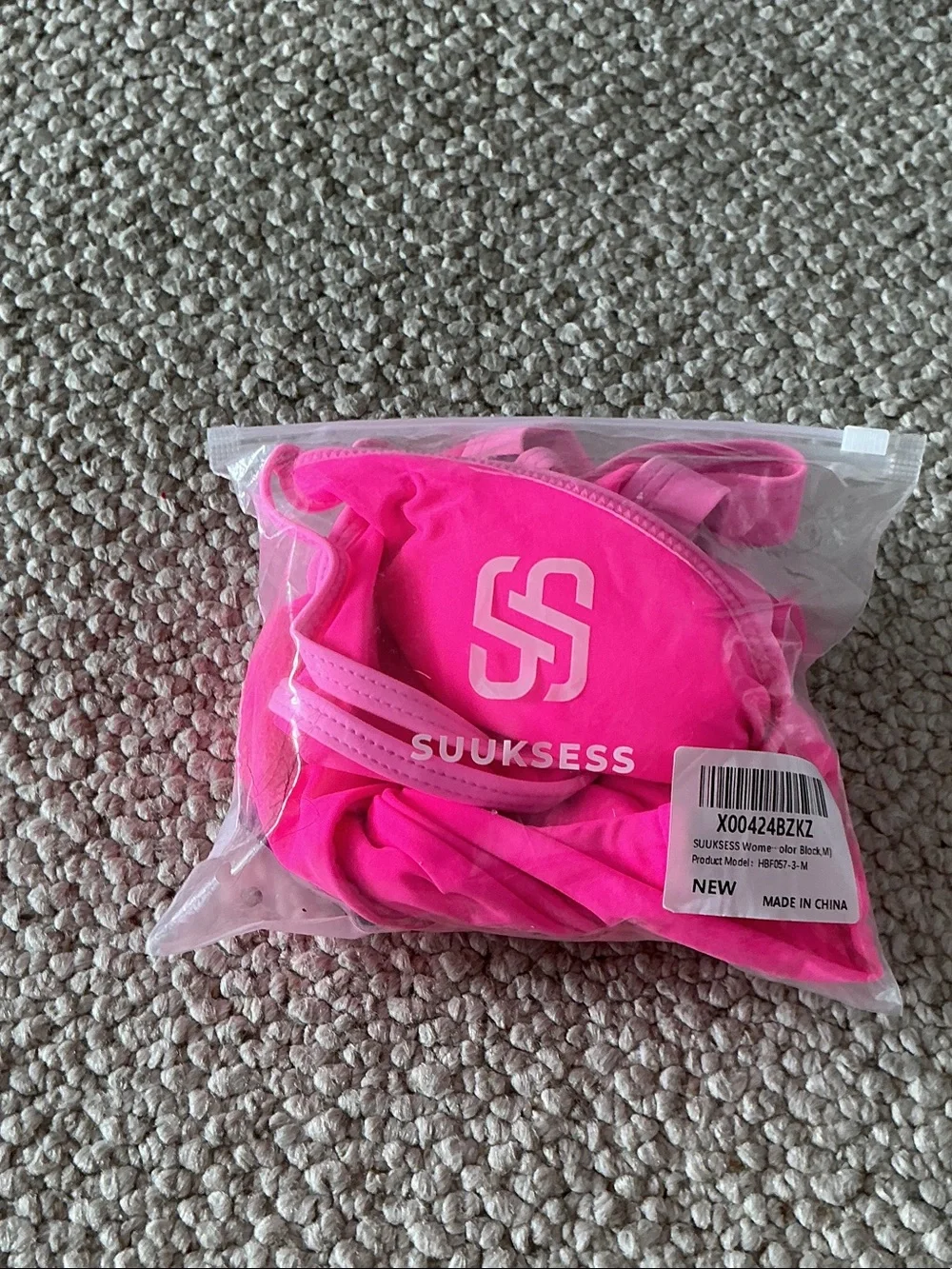 Vibrant Hot Pink Triangle Bikini Set with High-Waist Bottom